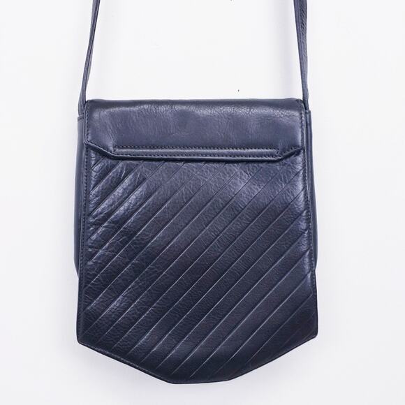 Vintage 𝅺Libaire California Black Leather Crossbody Bag Adjustable‎ Strap - Picture 6 of 9